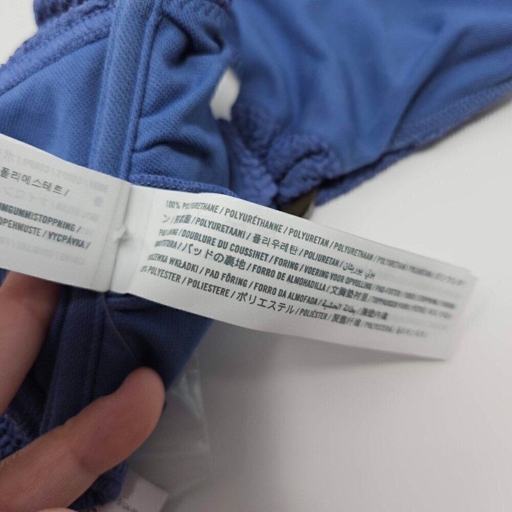 Abercrombie & Fitch O-Ring Bandeau Bikini Top Blue Women’s Size L NEW Beach - Picture 11 of 12